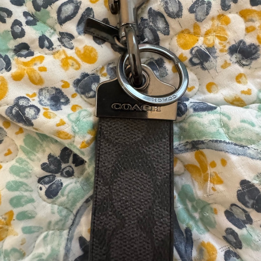 Coach Loop Key Fob In Signature Canvas New without tags. Gunmetal - Gray
